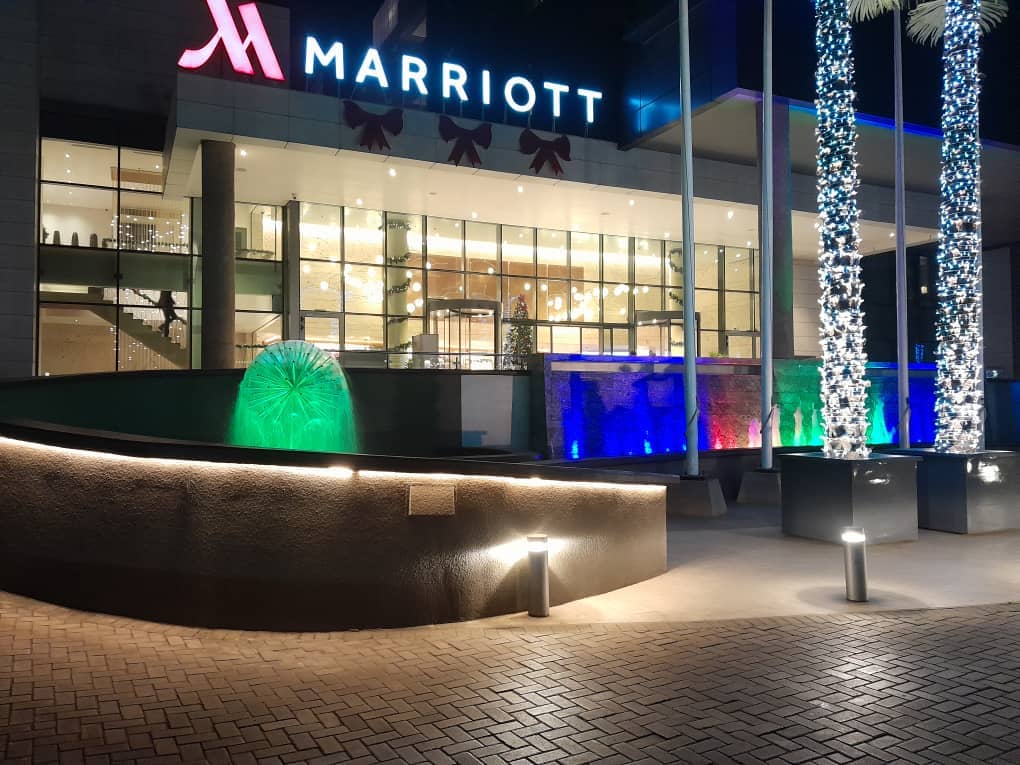 Marriot Ikeja outdoor fountain by Dexdee
